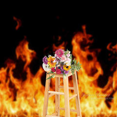 Aperturee - Shiny Flames Dance Party Orange Black Backdrop