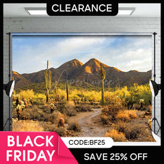 Aperturee - (Ship In 24HR) Aperturee Desert Gobi Cactus Mountain Sky Photography Backdrop