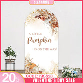 Aperturee - (Ship In 24HR) Aperturee Little Pumpkin Boho Floral Baby Shower Arch Backdrop