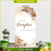 Aperturee - (Ship In 24HR) Aperturee Little Pumpkin Boho Floral Baby Shower Arch Backdrop