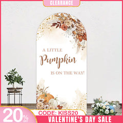 Aperturee - (Ship In 24HR) Aperturee Little Pumpkin Boho Floral Baby Shower Arch Backdrop