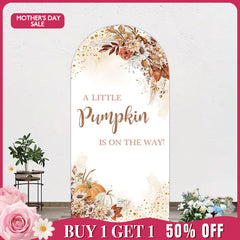 (Ship In 24HR) Aperturee Little Pumpkin Boho Floral Baby Shower Arch Backdrop