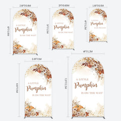 Aperturee - Aperturee Little Pumpkin Boho Floral Baby Shower Arch Backdrop