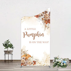 Aperturee - Aperturee Little Pumpkin Boho Floral Baby Shower Arch Backdrop