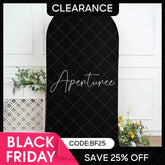 Aperturee - (Ship In 24HR) Black Spandex Fit Round Top Backdrop Wedding Arch Cover