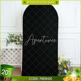 Aperturee - (Ship In 24HR) Black Spandex Fit Round Top Backdrop Wedding Arch Cover