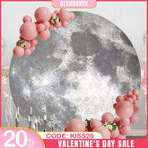 Aperturee - (Ship In 24HR) Bright Moon Surface Craters Circle Birthday Backdrop