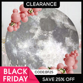 Aperturee - (Ship In 24HR) Bright Moon Surface Craters Circle Birthday Backdrop