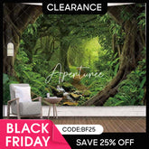 Aperturee - (Ship In 24HR) Green Nature Forest 3D Printed Landscape Wall Tapestry