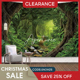 (Ship In 24HR) Green Nature Forest 3D Printed Landscape Wall Tapestry