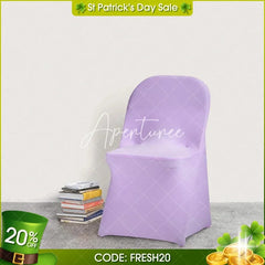Aperturee - (Ship In 24HR) Lavender Stretch Spandex Banquet Folding Chair Cover