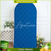 Aperturee - (Ship In 24HR) Royal Blue Spandex Fit Round Top Backdrop Wedding Arch Cover