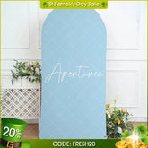 Aperturee - (Ship In 24HR) Sky Blue Spandex Fit Round Top Backdrop Wedding Arch Cover