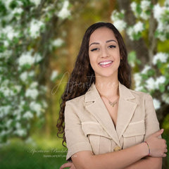 Aperturee - White Flower Forest Grass Bokeh Spring Photo Backdrop