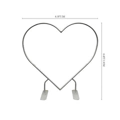 Lofaris Silver 6.5X6.4FT Heart Shape Balloon Flower Arch Frame