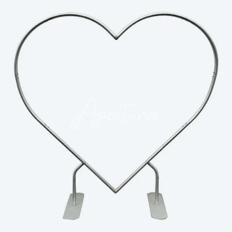 Lofaris Silver 6.5X6.4FT Heart Shape Balloon Flower Arch Frame