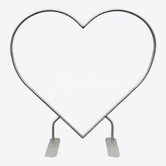 Lofaris Silver 6.5X6.4FT Heart Shape Balloon Flower Arch Frame