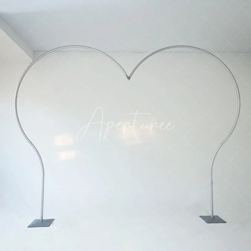 Lofaris Silver 8.5x8.2FT Half Heart Shape Balloon Arch Frame