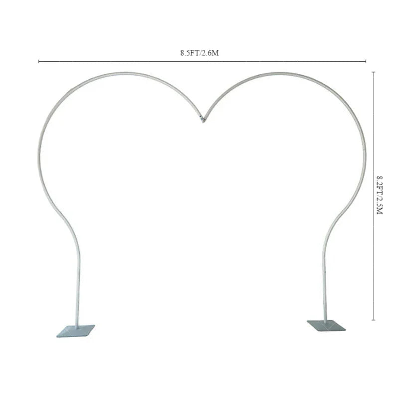 Lofaris Silver 8.5x8.2FT Half Heart Shape Balloon Arch Frame