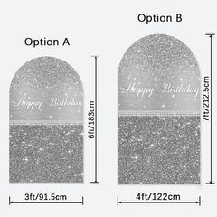 Aperturee - Silver Birthday Party Double Sided Arch Backdrop