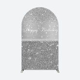Aperturee - Silver Birthday Party Double Sided Arch Backdrop