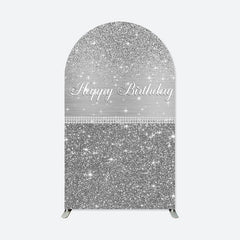 Aperturee - Silver Birthday Party Double Sided Arch Backdrop