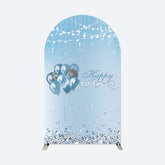 Aperturee - Silver Blue Balloon Graduation Party Arch Backdrop