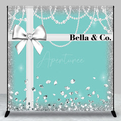 Aperturee - Silver Diamond Tiffany Blue Custom Birthday Backdrop