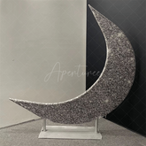 Aperturee - Silver Glitter Moon Shaped Arch Backdrop For Party Decor