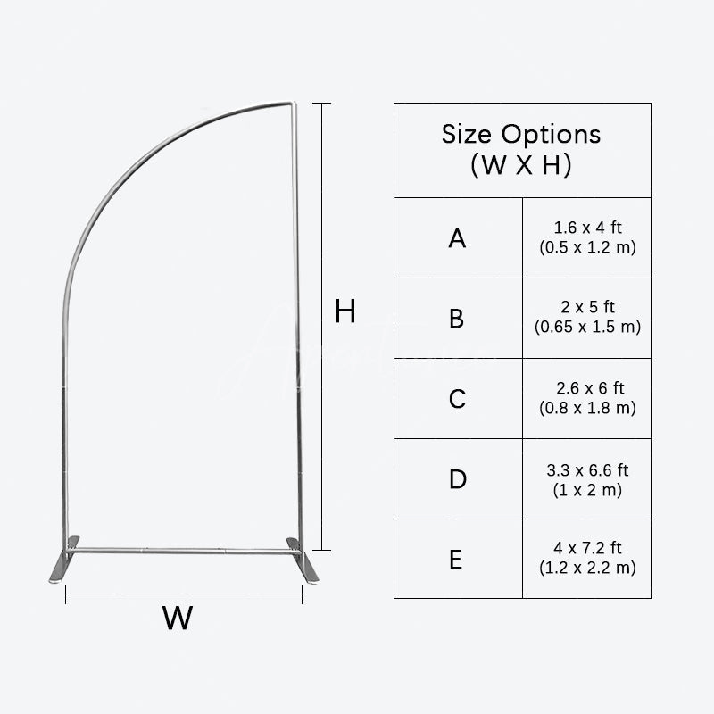 Aperturee - Aperturee Silver Half Moon Arch Backdrop Stand Frame for Wedding