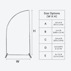 Aperturee - Aperturee Silver Half Moon Arch Backdrop Stand Frame for Wedding