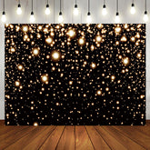 Aperturee - Simple Black Sparkle Dot Bokeh Birthday Party Backdrop