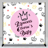 Aperturee - Simple Crown Lines Princess Custom Birthday Backdrop