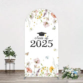 Aperturee - Simple Floral Class Of 2025 Graduation Arch Backdrop