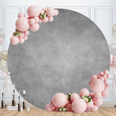 Aperturee - Simple Grey Circle Happy Birthday Backdrop For Party