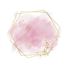 Aperturee - Simple Light Pink And Gold Round Birthday Party Backdrop