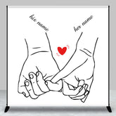 Aperturee - Simple Lines Hands Custom Valentines Day Backdrop