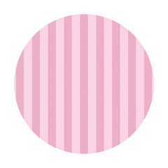 Aperturee - Simple Pink Stripes Round Birthday Backdrop For Girl