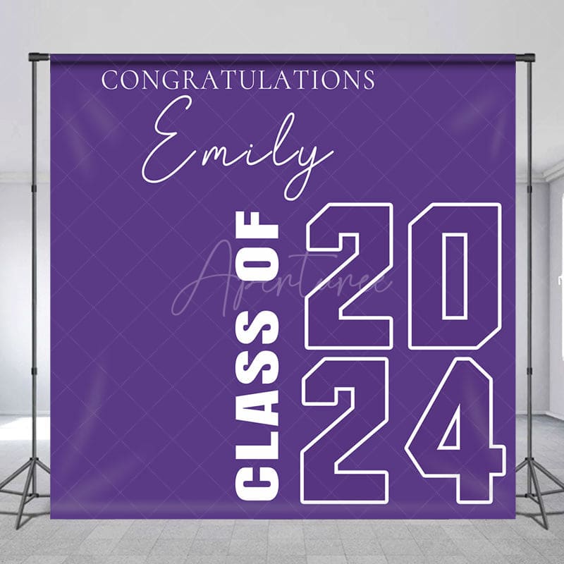Aperturee - Simple Purple Class Of 2024 Custom Grad Backdrop
