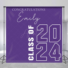 Aperturee - Simple Purple Class Of 2024 Custom Grad Backdrop
