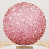 Aperturee - Simple Rose Gold Glitter Round Birthday Backdrop