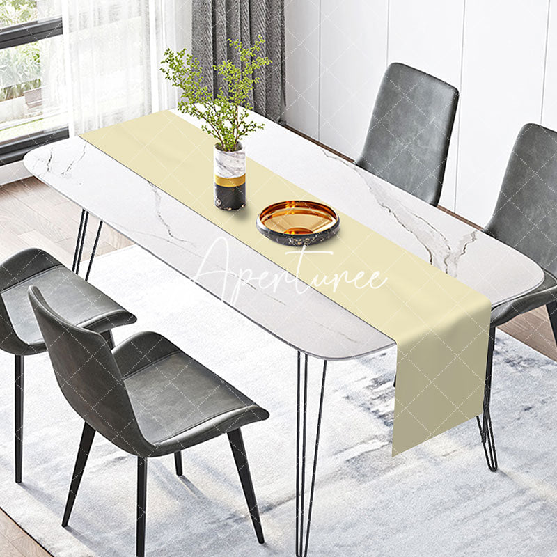Aperturee - Simple Warm Yellow Solid Dining Room Table Runner