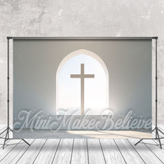 Aperturee - Simple White Wall Easter Cross Backdrop Photo Shoot
