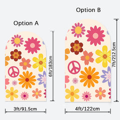 Aperturee - Simple Yellow Groovy Floral Arch Backdrop for Party