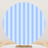 Aperturee - Sky Blue Stripe Simple Round Dance Party Backdrop