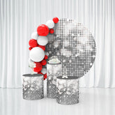 Aperturee Silver Bokeh Glitter Happy Birthday Party Backdrop Kit