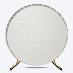 Aperturee - Sliver Glitter Class Of 2026 Graduation Backdrop