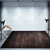 Aperturee - Smoked Color Baby Photoshoot Wooden Floor Backdrop