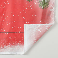 Aperturee - Snow White Spots Pine Red Wall Christmas Backdrop