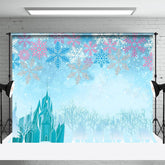 Aperturee - Snowflakes Frozen Castle Tree Snowy Winter Backdrop